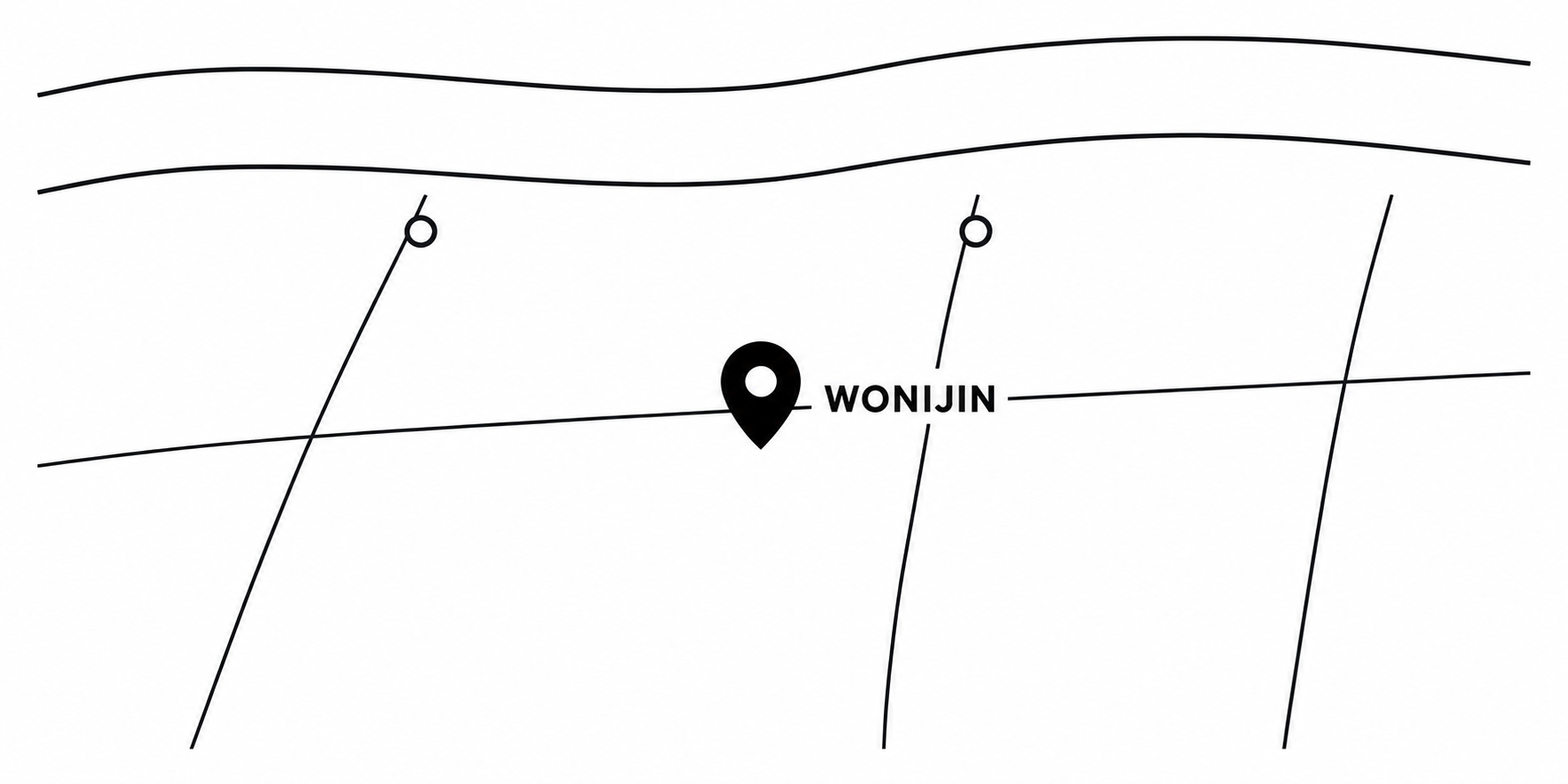 WONIJIN 위치 약도 — 한강, 잠원역, 신사역